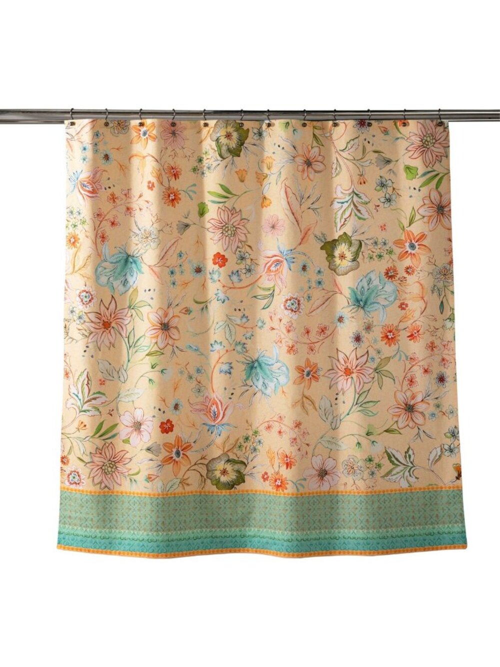 100% Cotton Shower Curtain 70"x72" - Elegant Home Spa Decor, Water-Resistant